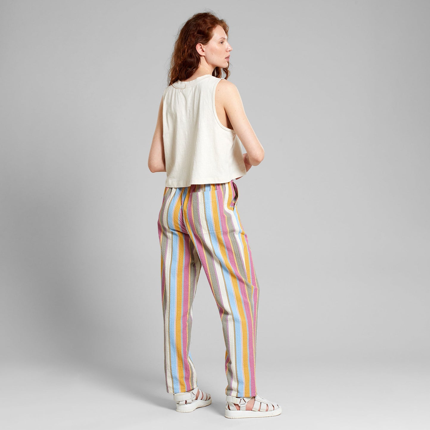 Pantalon en seersucker coton bio | Multicolore "pants gimo club stripe multi color"