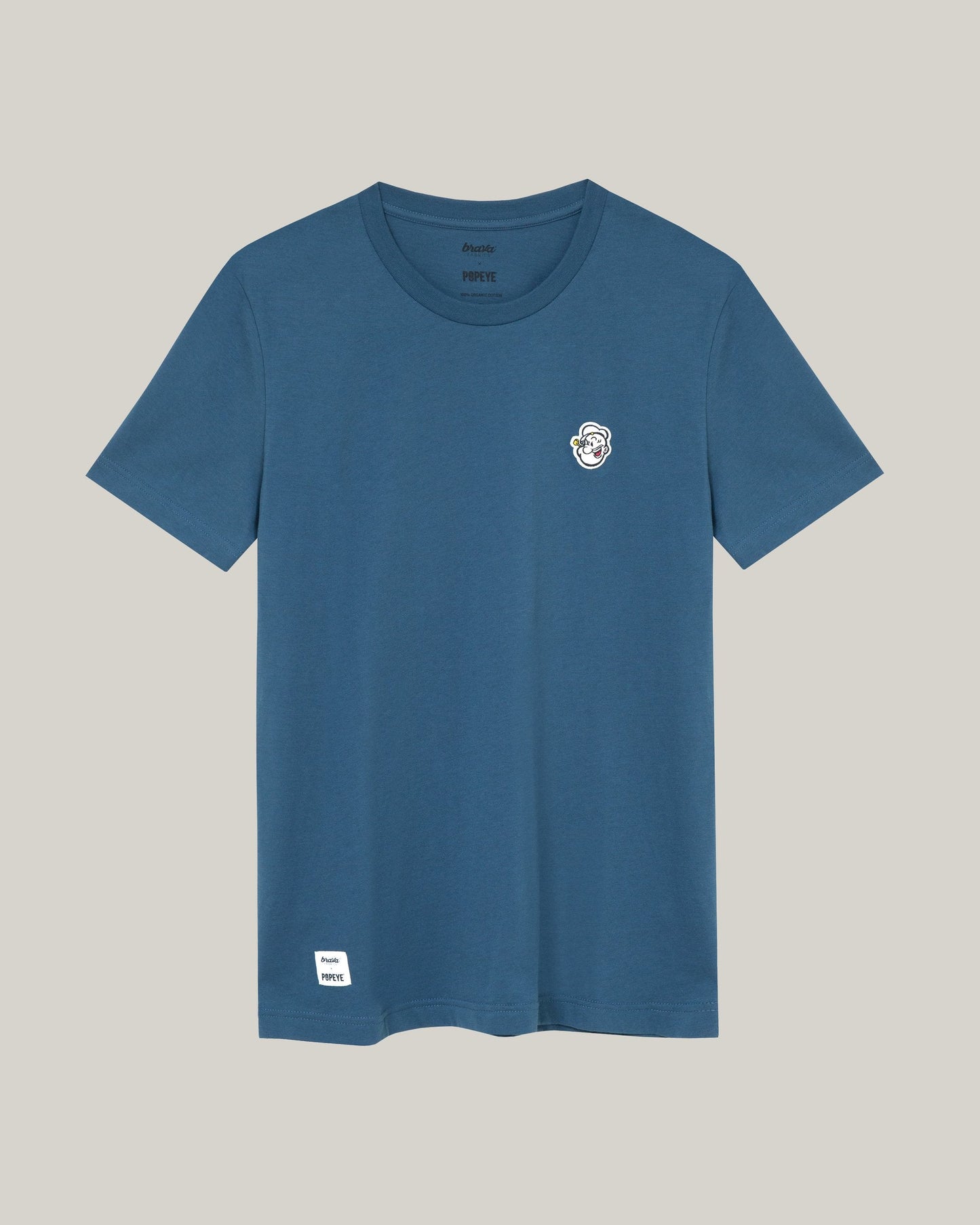 T-shirt bleu à écusson en coton bio - Popeye