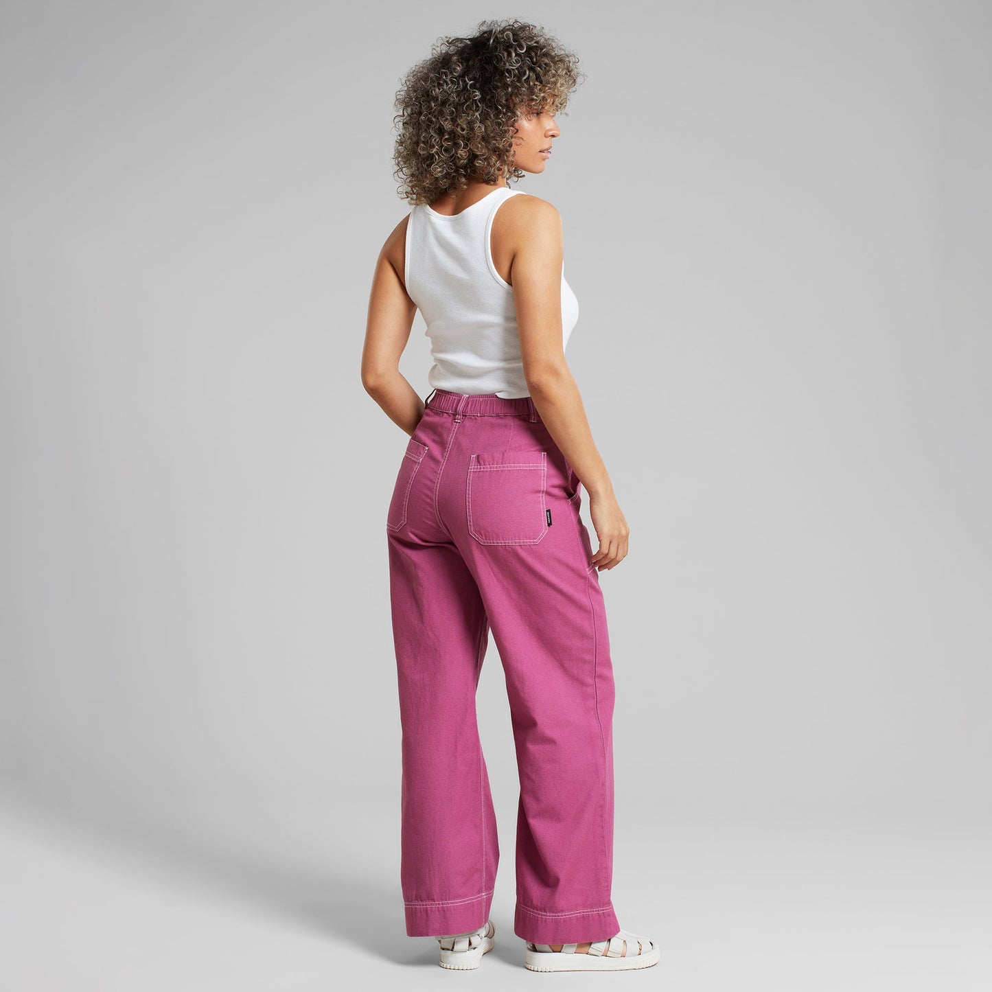Pantalon cargo en coton bio | Rose "workwear pants vara canvas violet purple red"