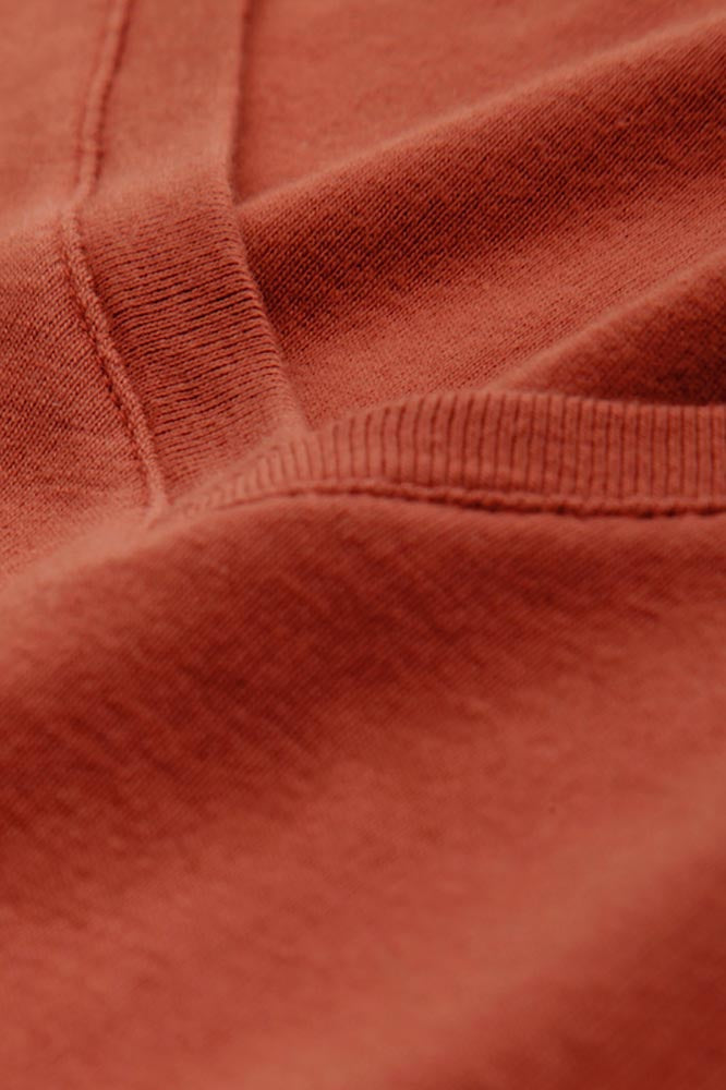 T-shirt col V en coton bio - terracotta "amarissa terracotta"