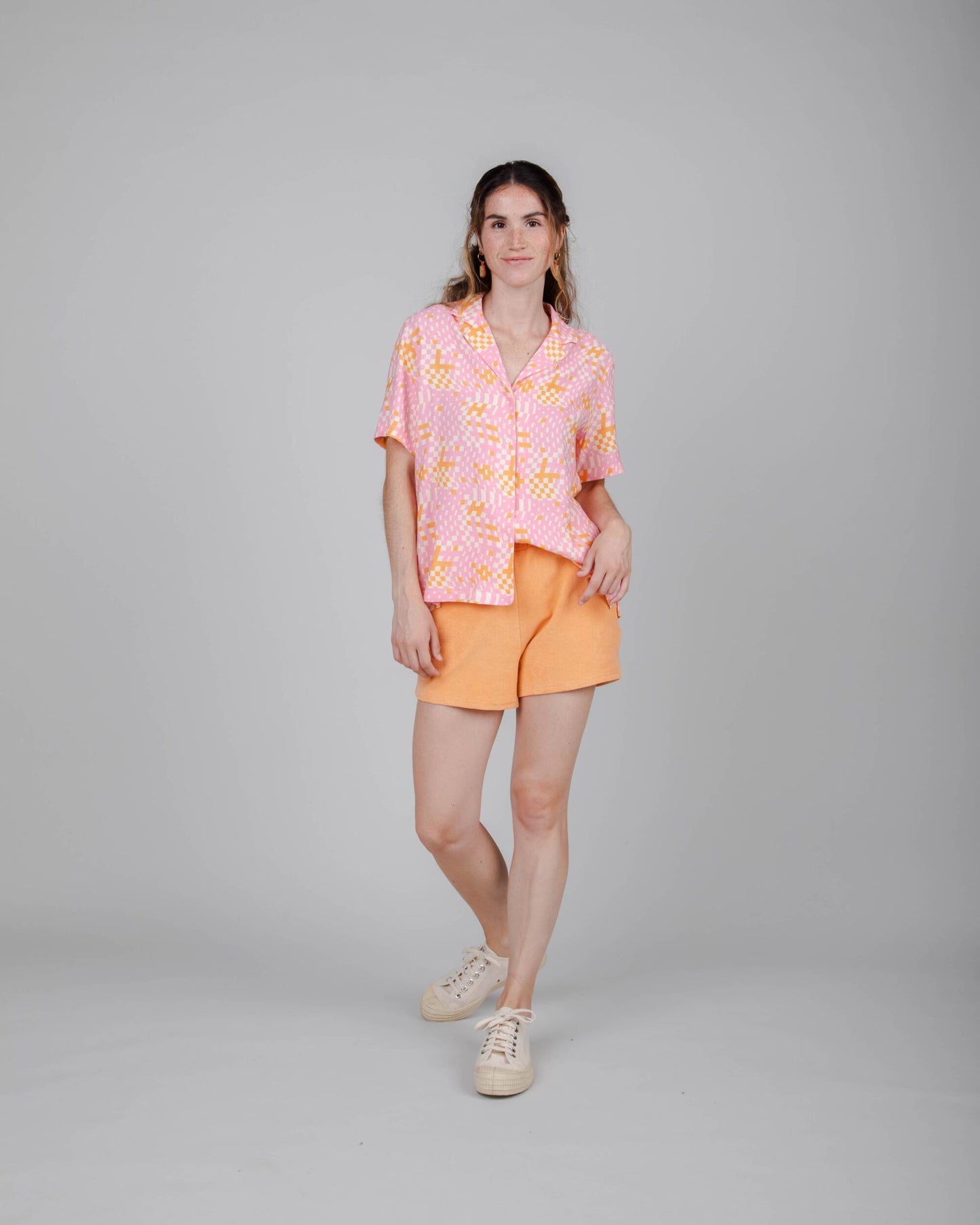 Chemiser rose en ecovero et lin - dizzy aloha blouse pink