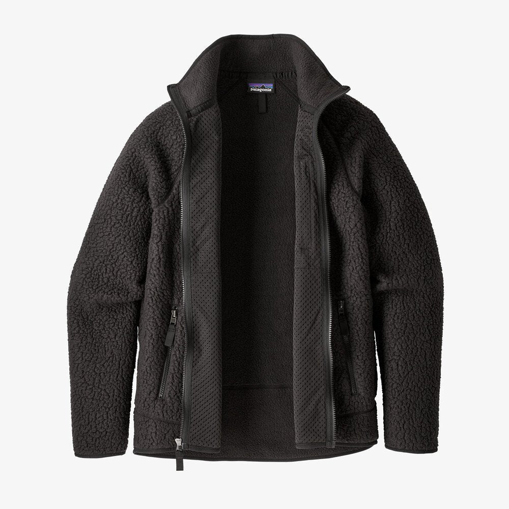 Veste polaire zippée en matière recyclée | noir "retro pile black"