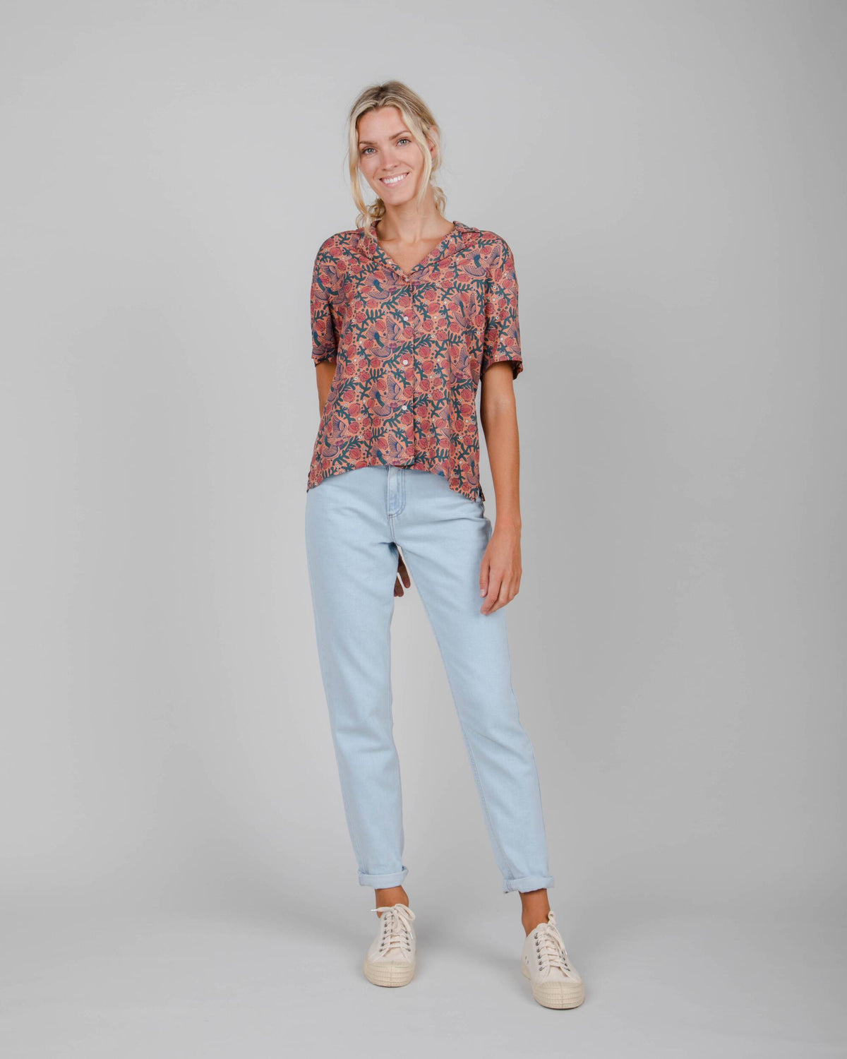 Chemisette à motifs en ecovero | rose "passerine aloha blouse coiro"