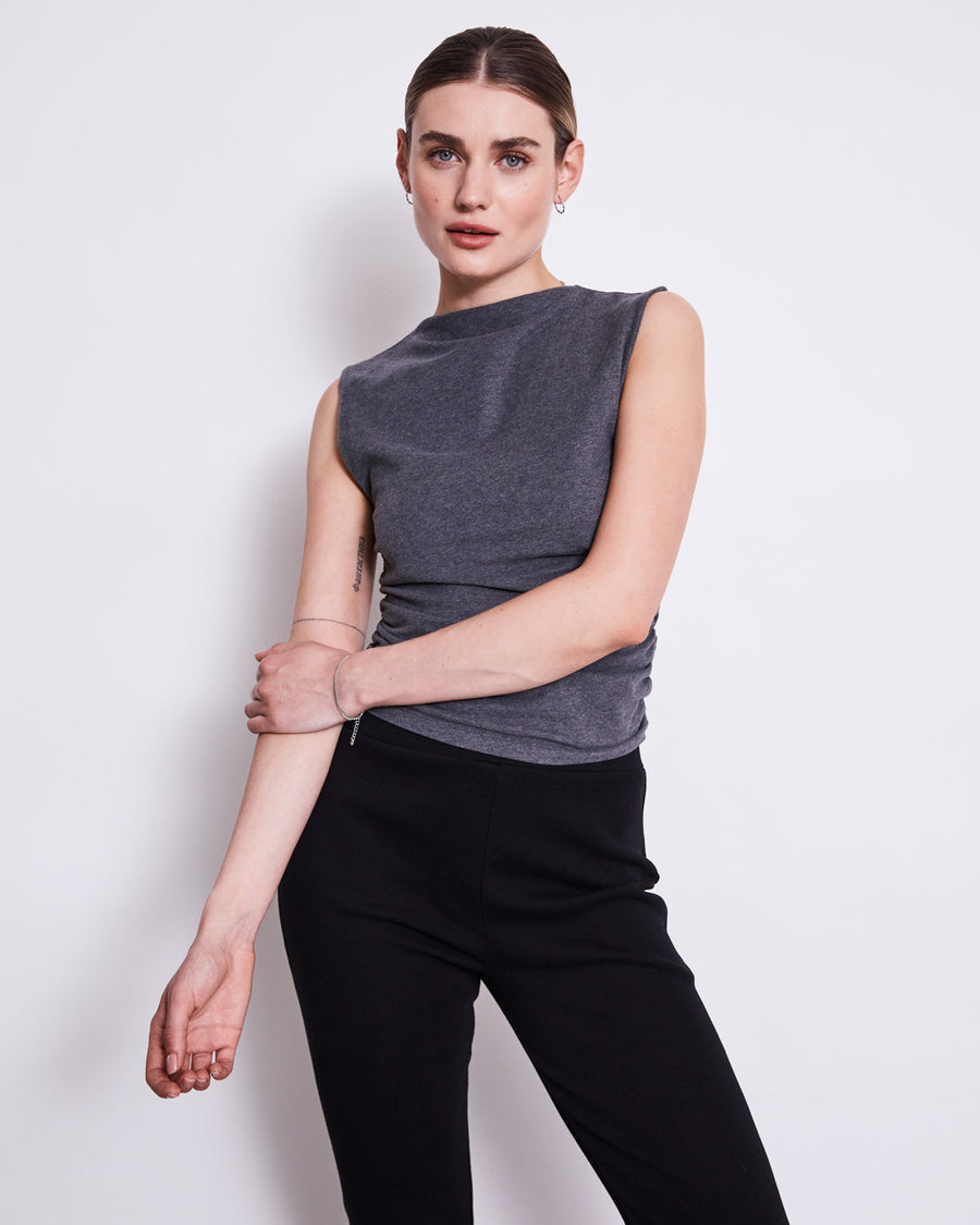 Pantalon flare cropped en coton bio | noir "miosa black"