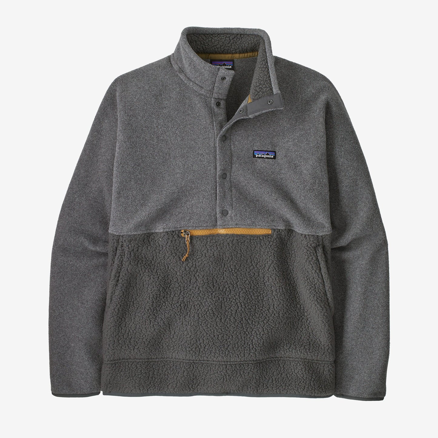 Polaire col boutonné en matière recyclée | gris "m's retro pile 1/2 snap p/o forge grey"