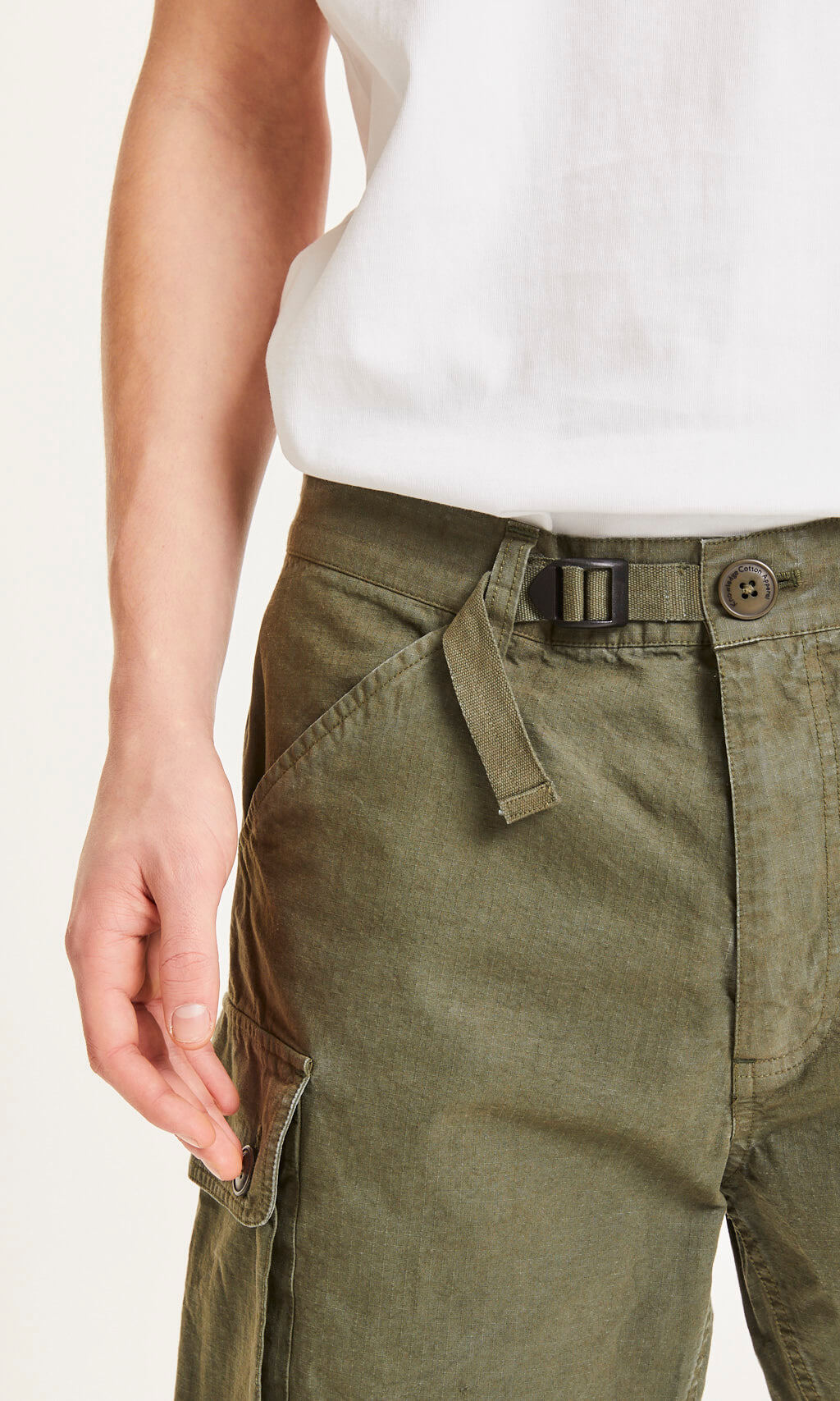 Short cargo vert forêt en coton bio - trek