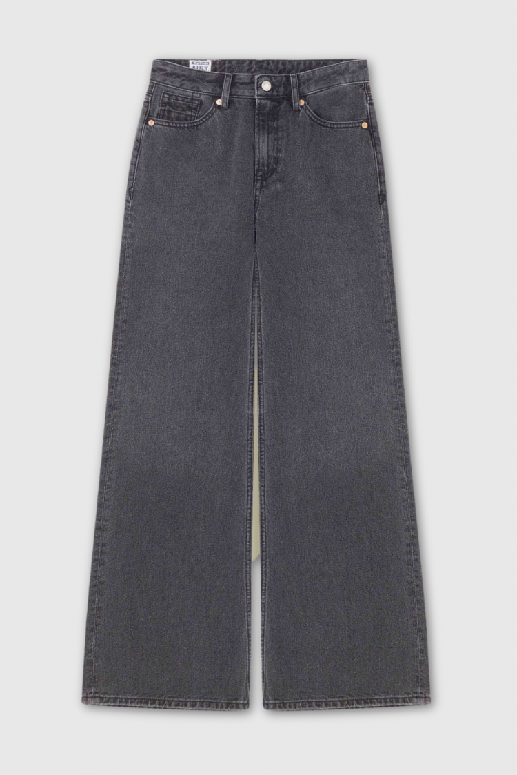 Jean évasé en coton recyclé | Gris délavé "jane holo grey used"
