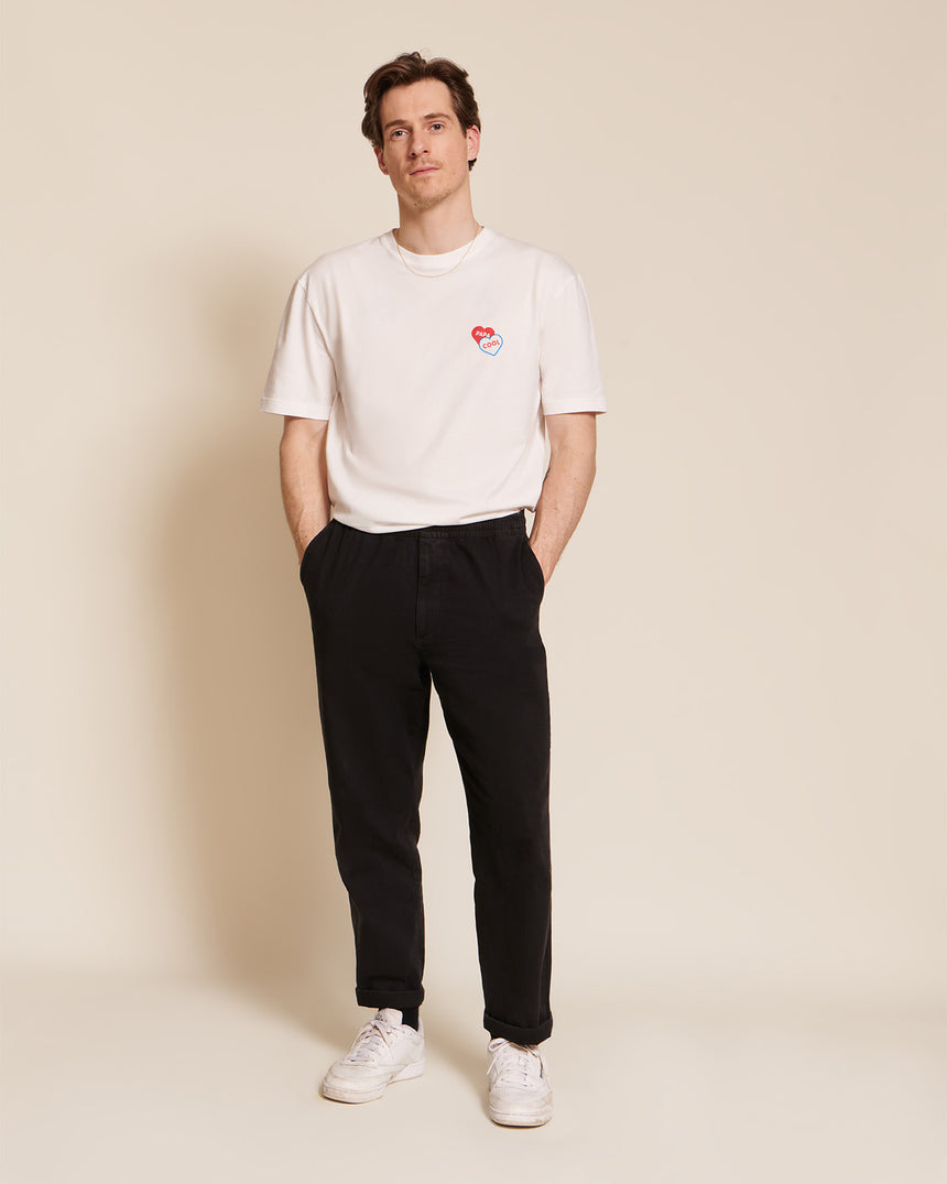 T-shirt en coton bio | blanc "papa cool 2 coeurs"