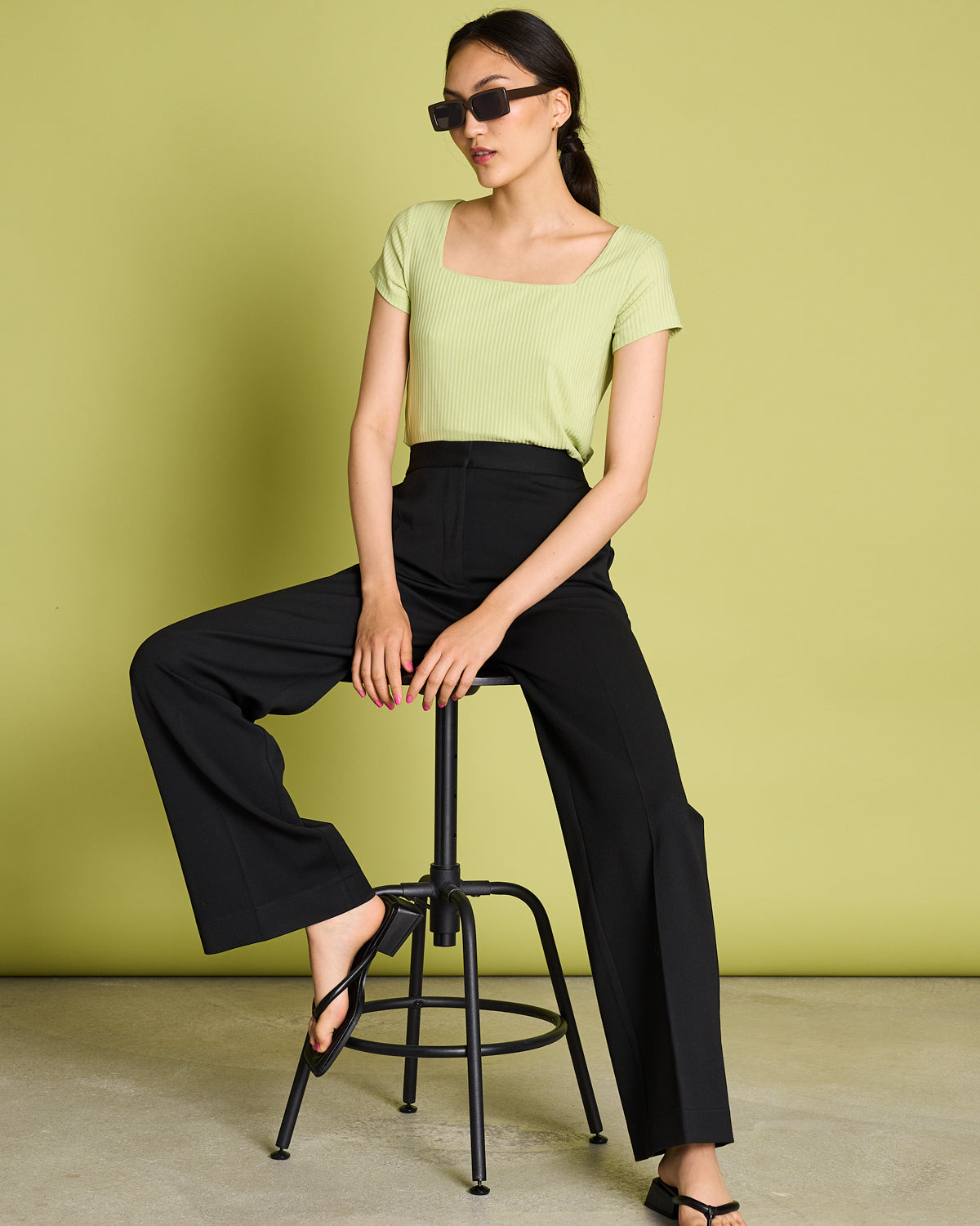 T-shirt matcha côtelé en tencel - arima matcha