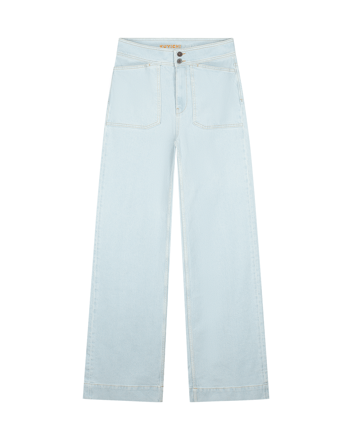 Jean evasé en coton bio et lyocell | bleu clair "farrah worker super light"