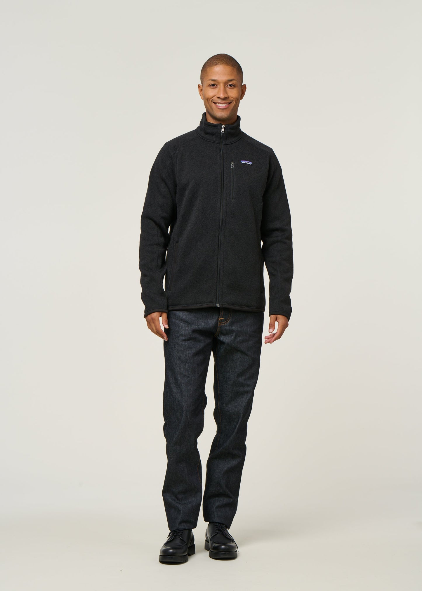 Veste polaire en matière recyclée | noir "better sweater jkt - blk"