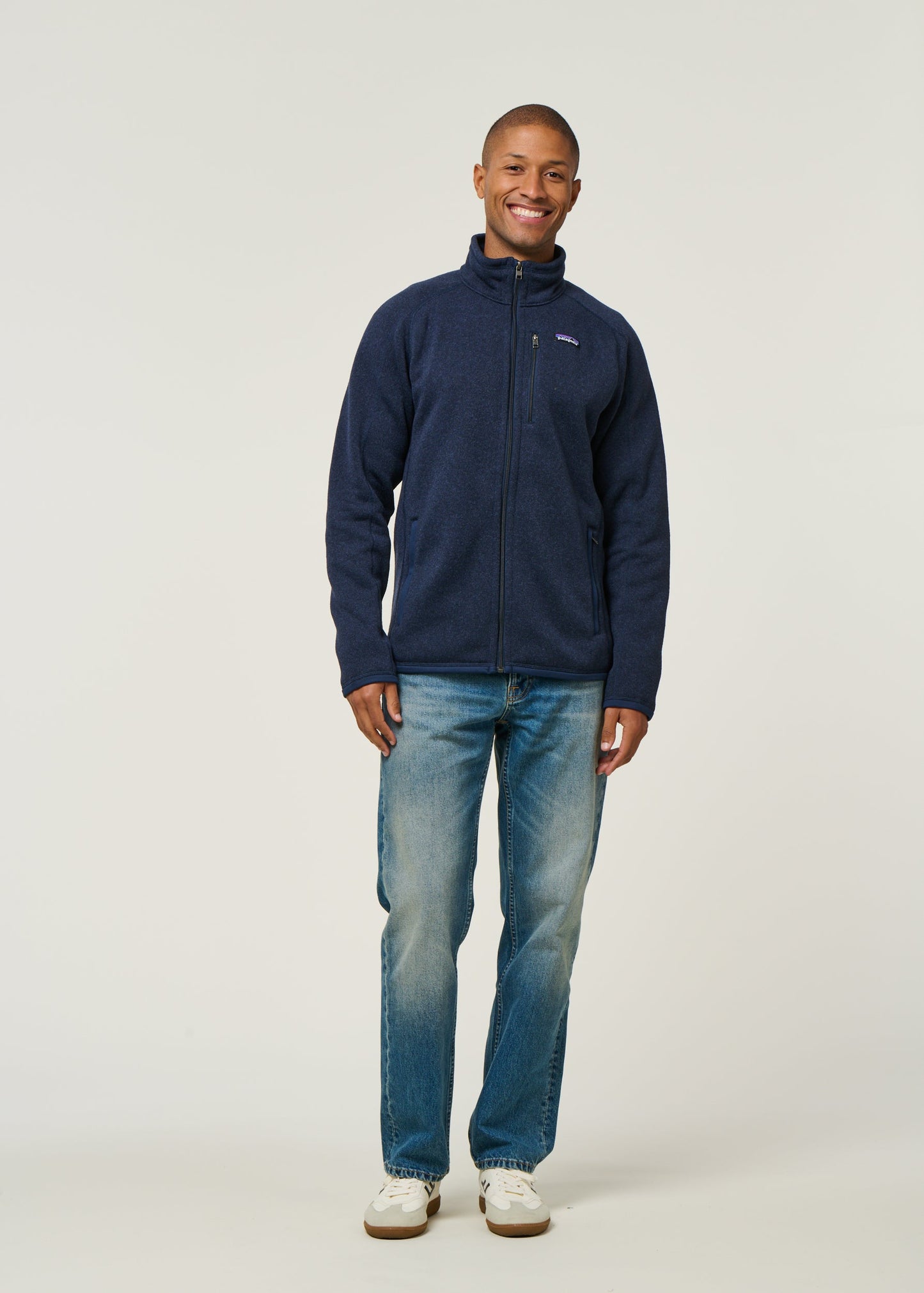 Veste polaire en matière recyclé | bleu marine "better sweater jkt new navy"