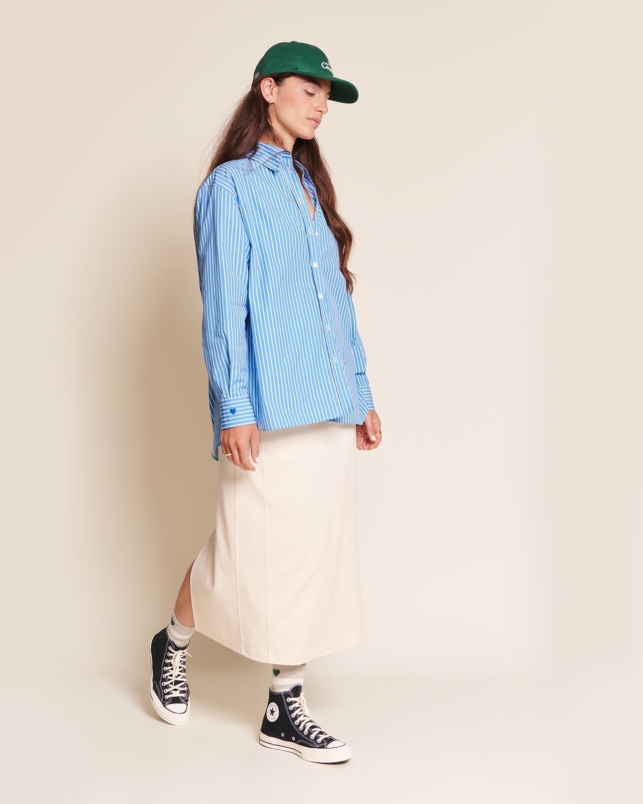 la chemise l'amour est déclaré en coton bio - rayures bleues