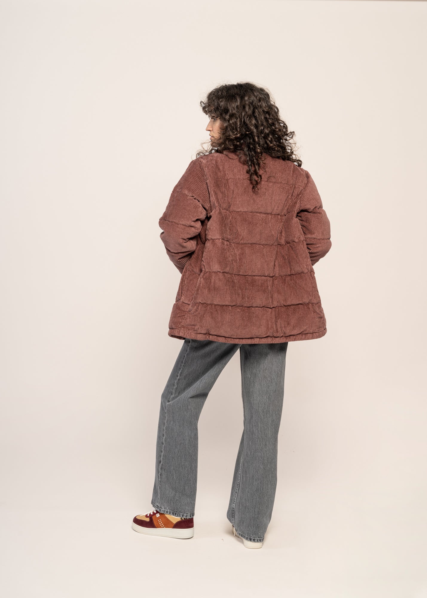 Doudoune velours en matière recyclée | marron "w's cord fjord coat dulse mauve"