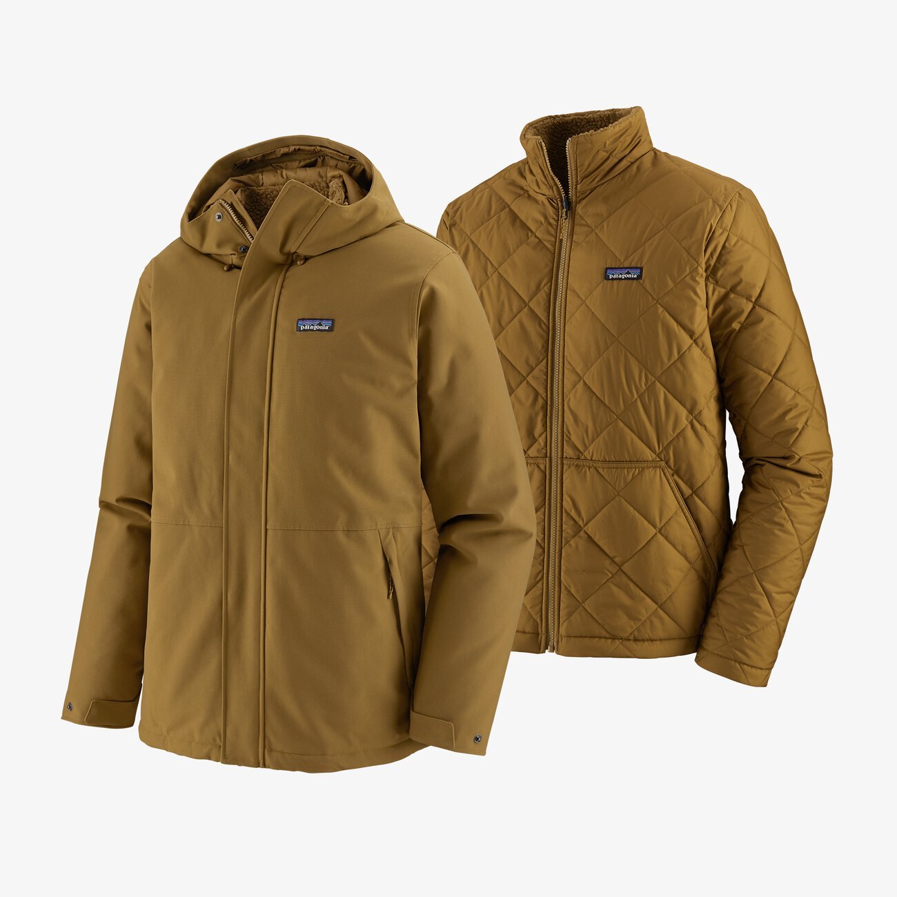 Parka avec doudoune amovible marron recyclés - lone mountain