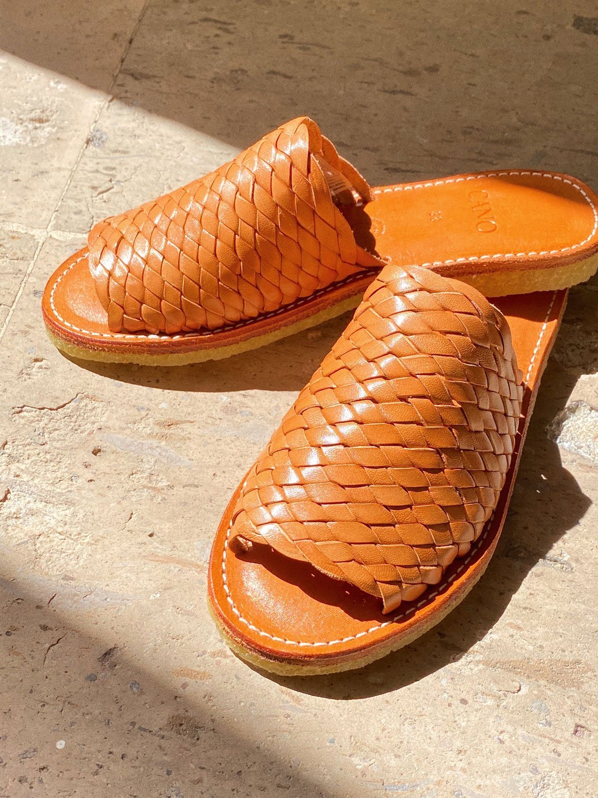 Sandales cognac en cuir tannage végétal - Laura