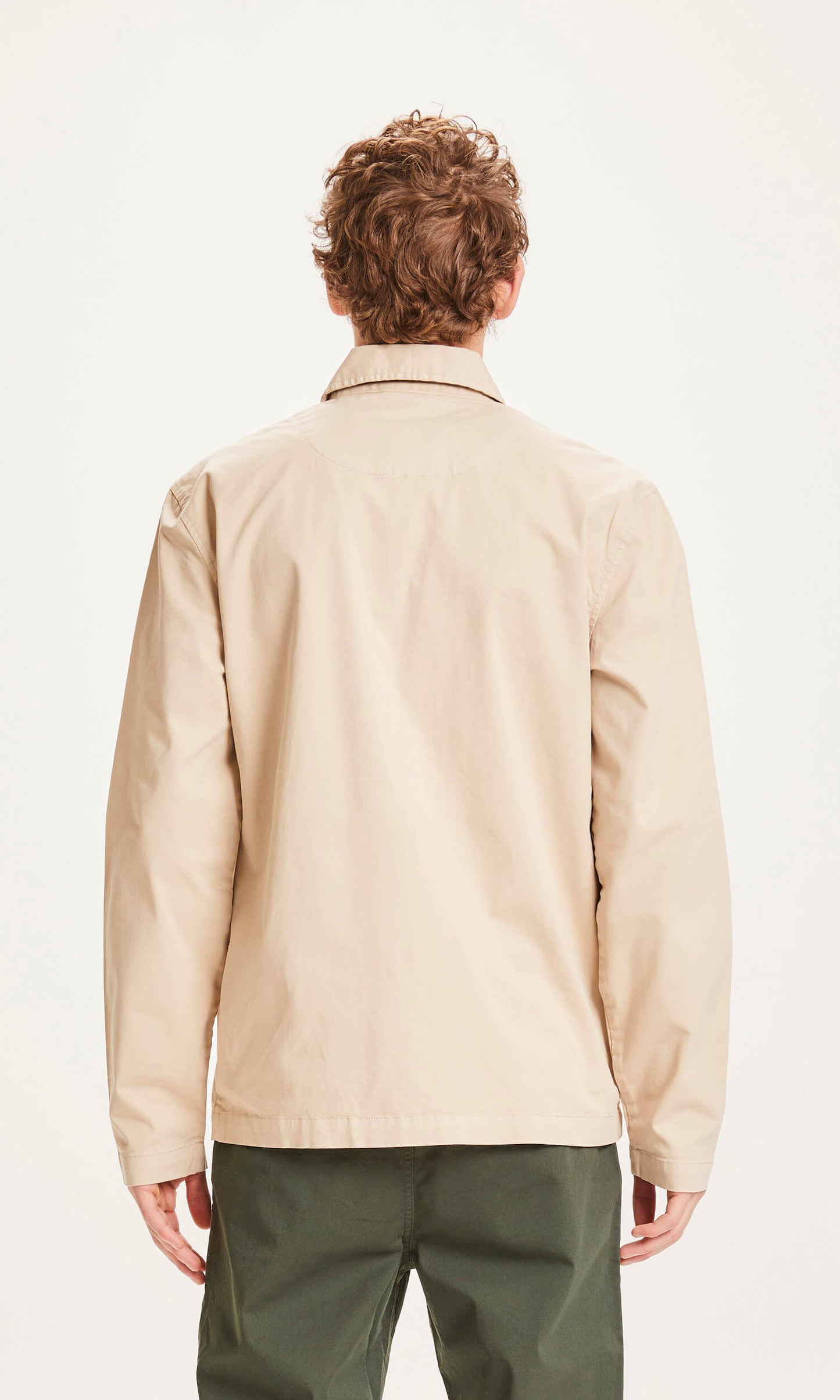 Veste légère beige en popeline de coton bio - Pine