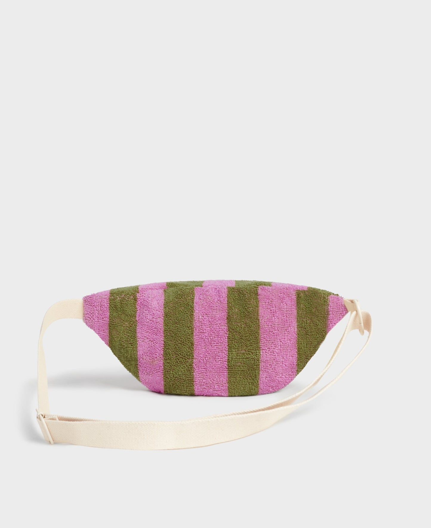 Banane en coton bio | Rayé rose et vert "menorca waistbag rayures"