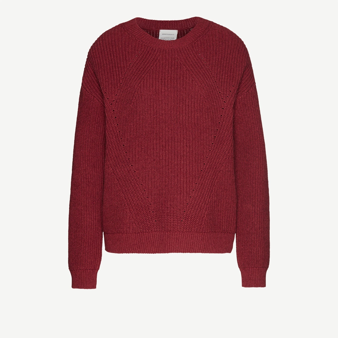 Pull rouge en coton et laine bio - Melin