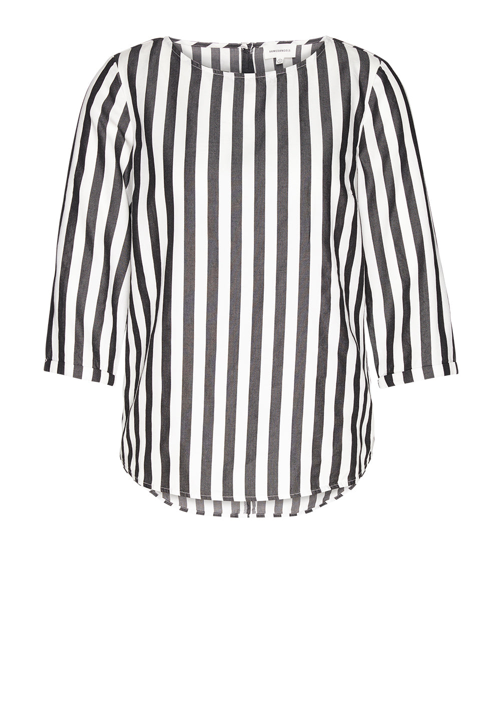 Blouse rayée noire en tencel - Heddaa big stripes