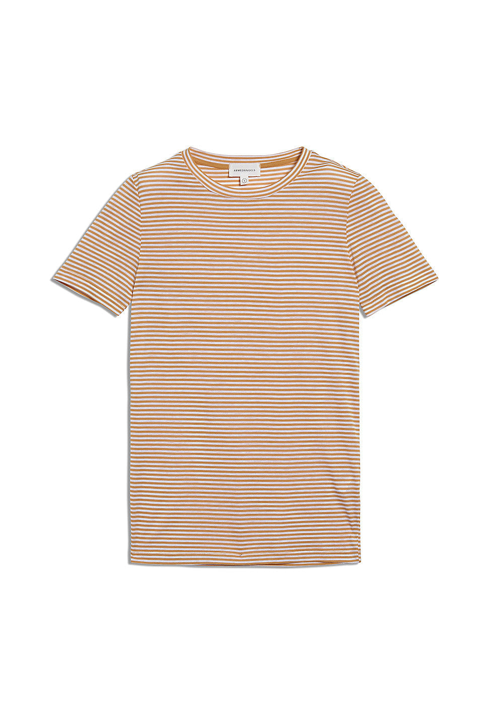 T-shirt rayures ocre en coton bio - Lidaa