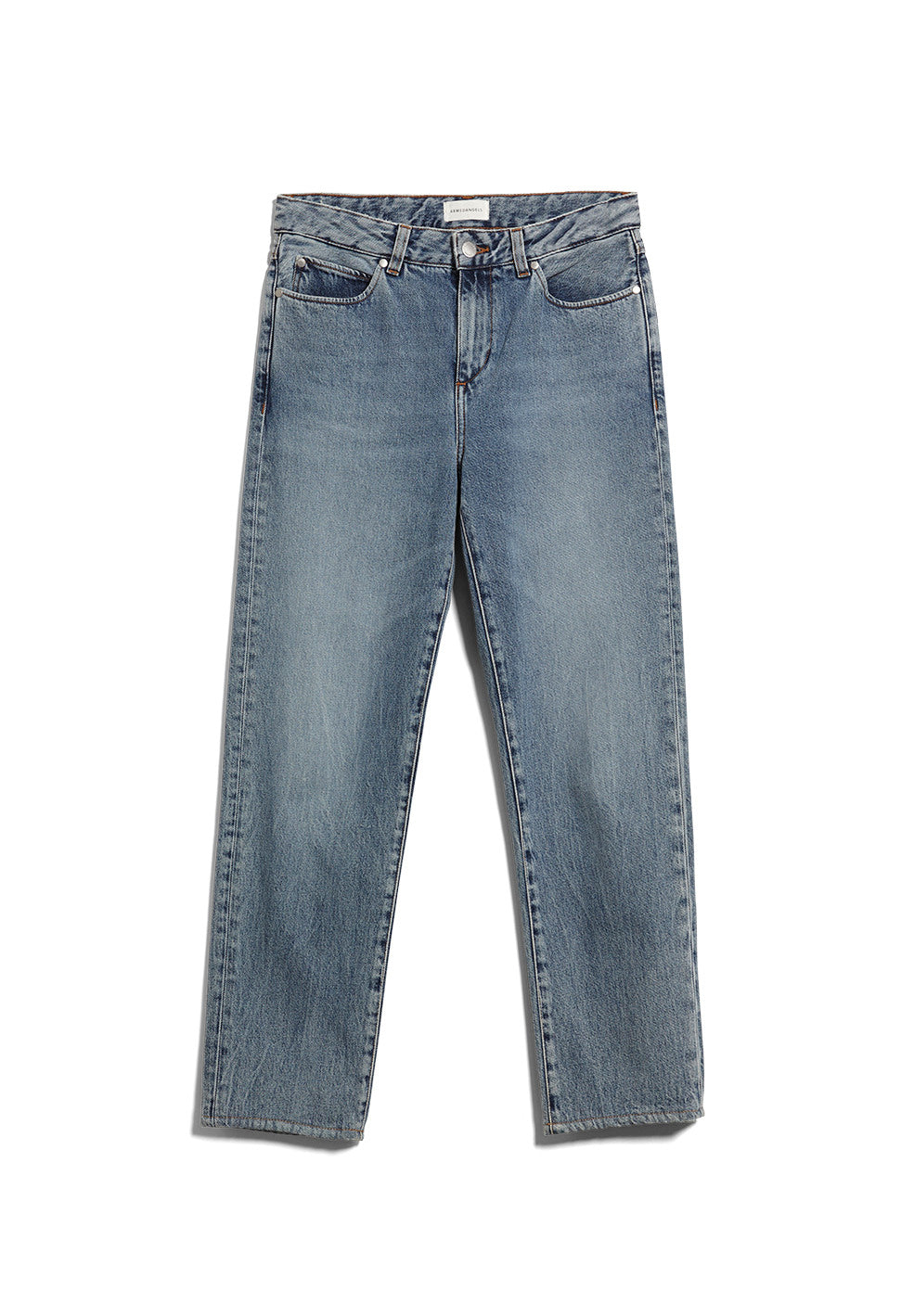 Jean coupe droite bleu clair en coton bio - fjellaa cropped light vintage