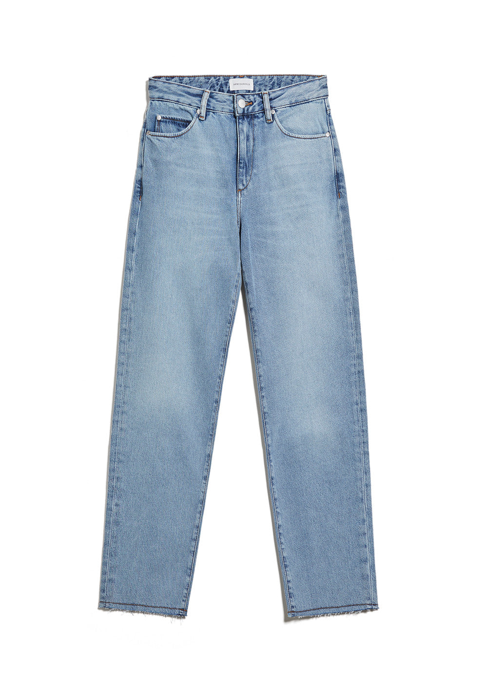 Jean droit bleu clair en coton bio - Fjellaa cropped mid blue
