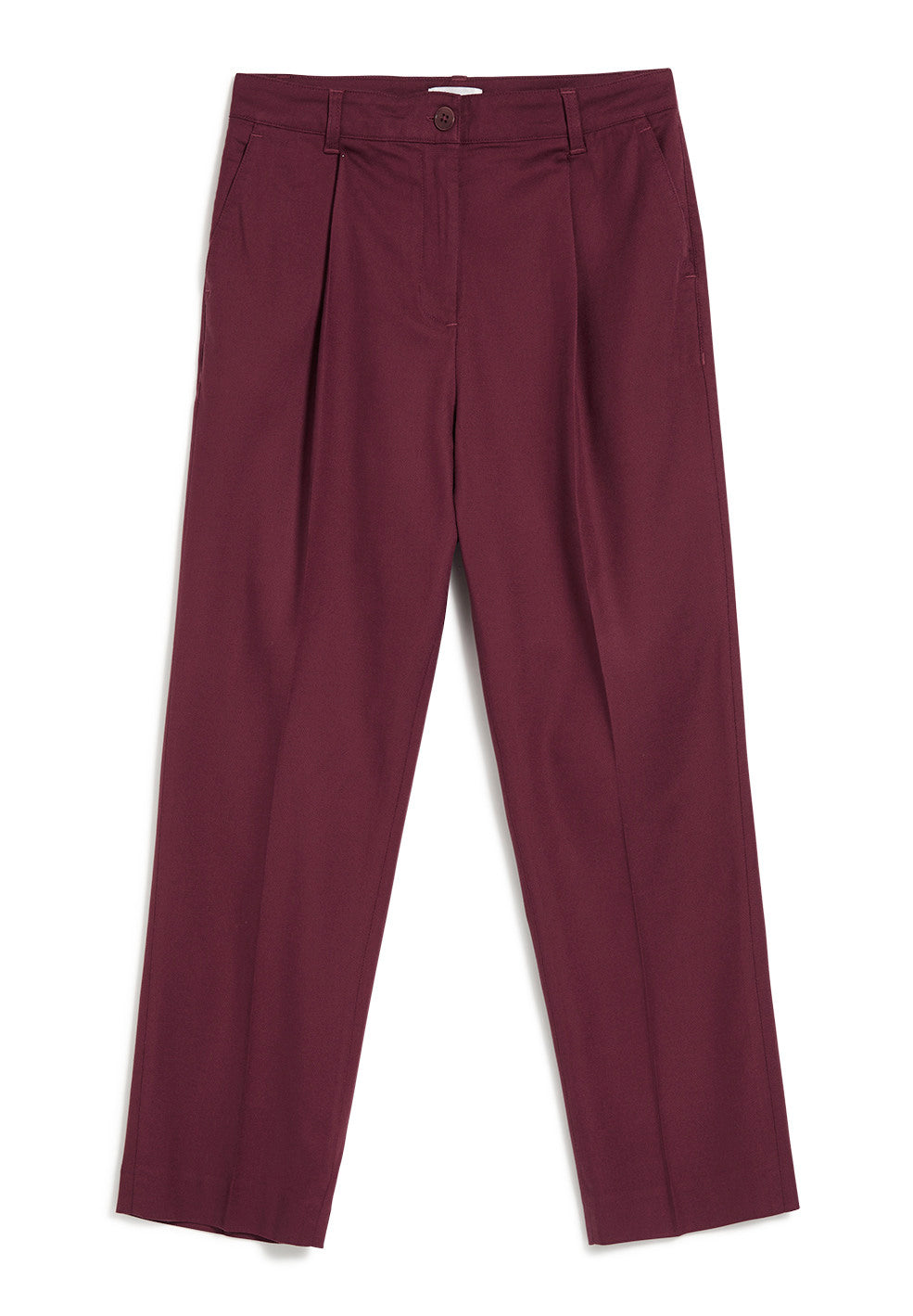 Pantalon à pinces bordeaux en coton bio - herttaa