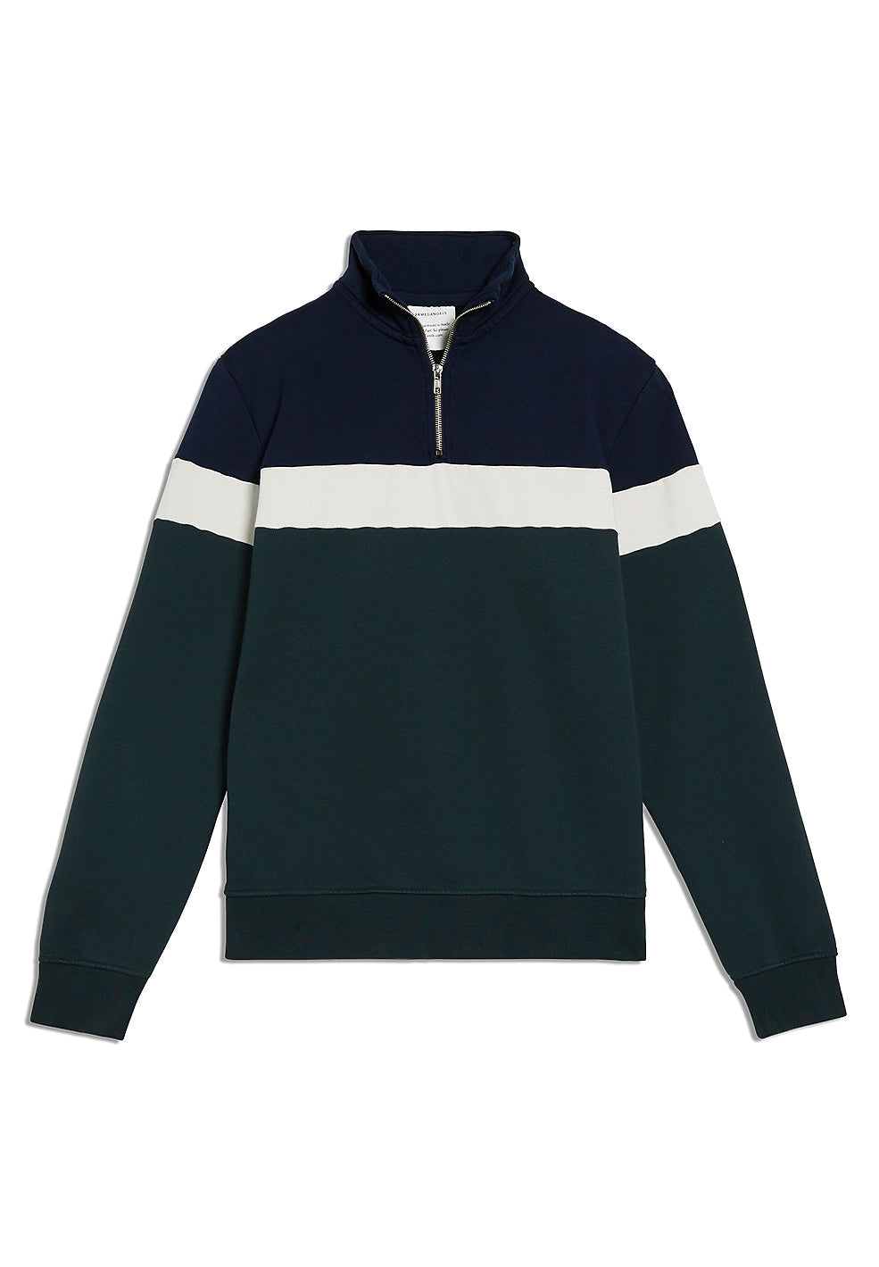 Sweat col zippé tricolore en coton biologique - Raalph