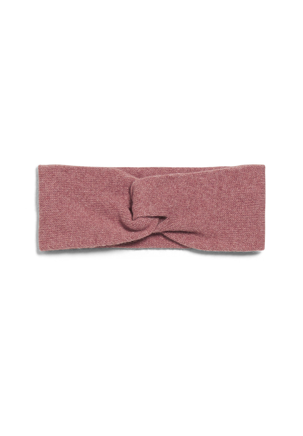 Bandeau vieux rose en coton bio et laine bio - Maritaa