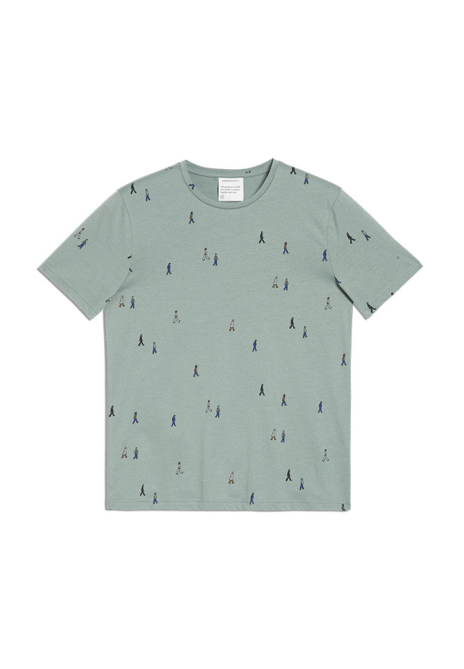 T-shirt vert motifs en coton bio - jaames people