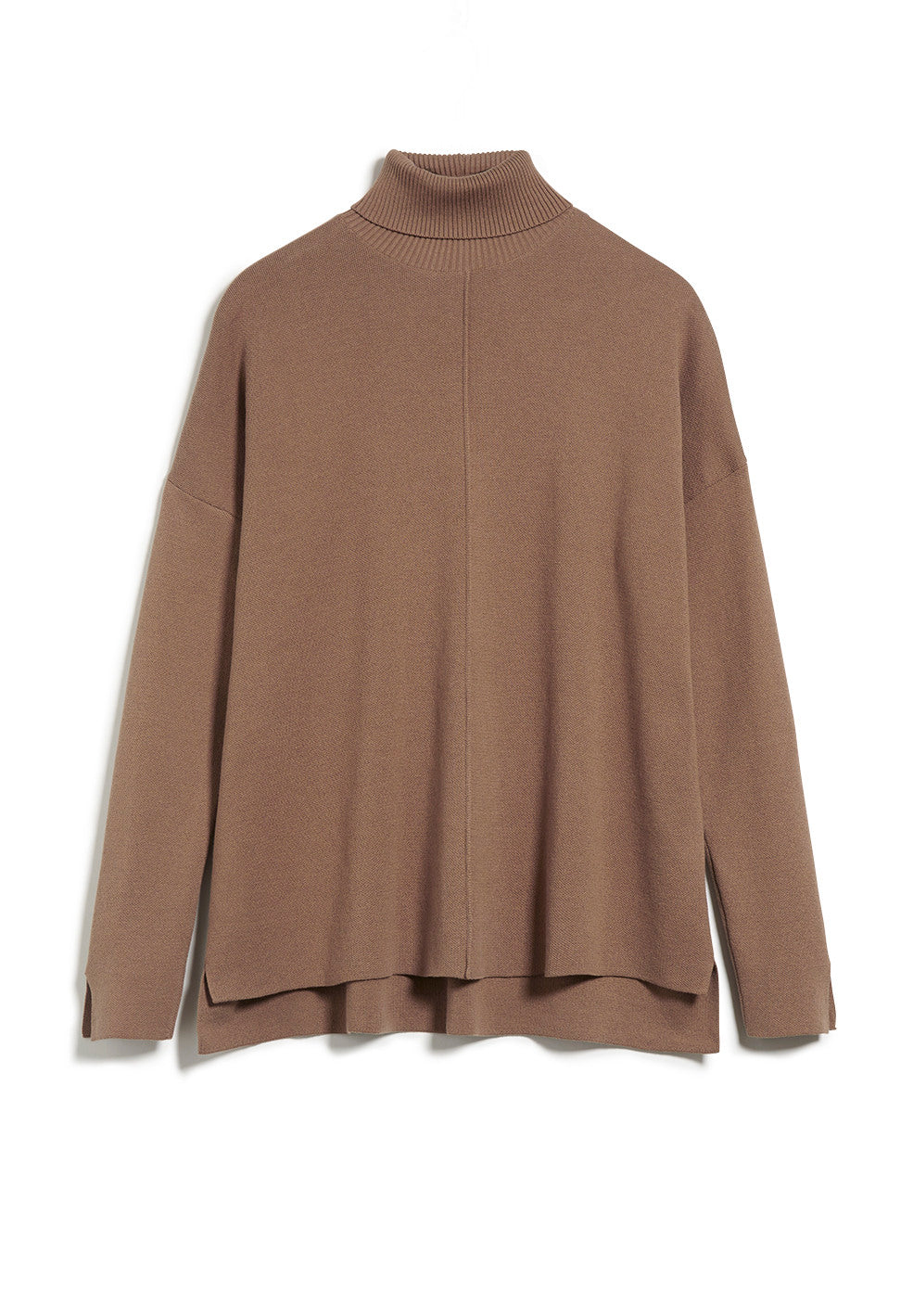 Pull col roulé marron en coton bio - ayakaa