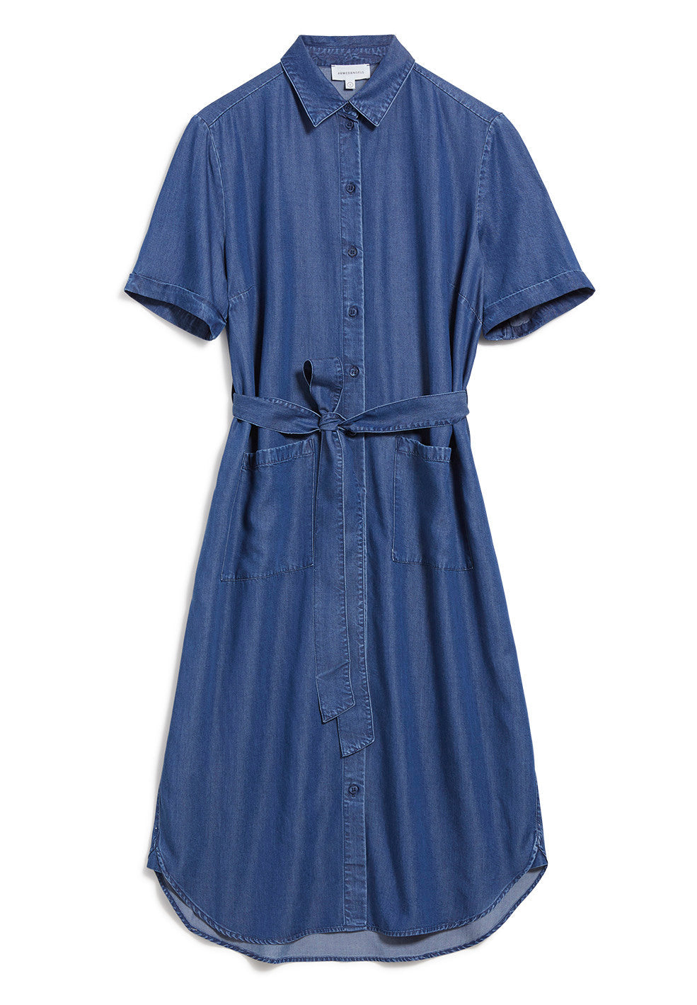 Robe col chemise bleu jean en tencel - Maaisa
