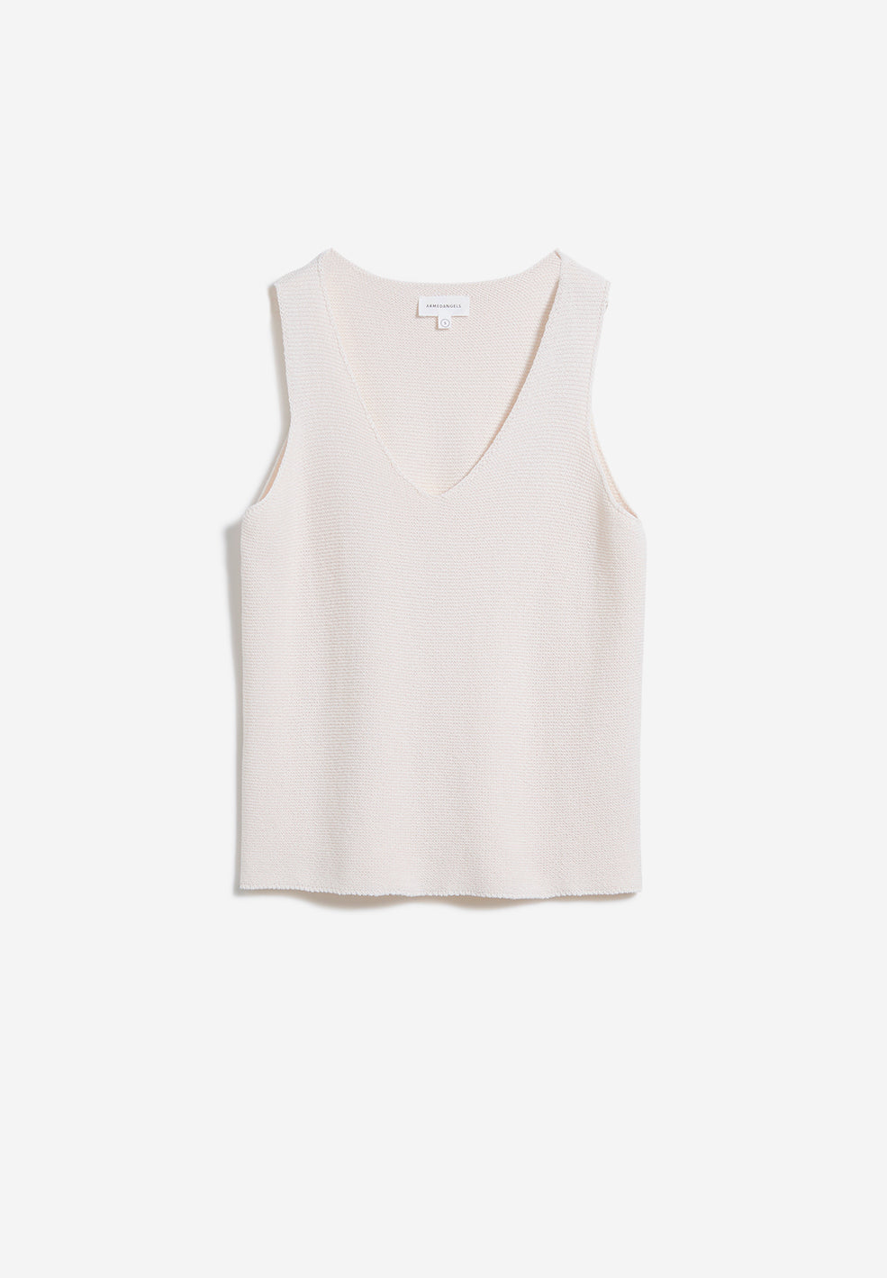 Top maille col V écru en coton bio - WILMAA