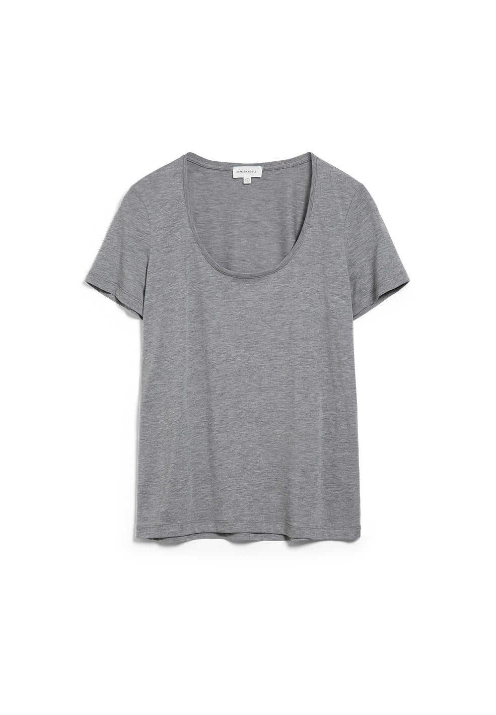 T-shirt col rond gris en tencel et coton bio - JAALILA