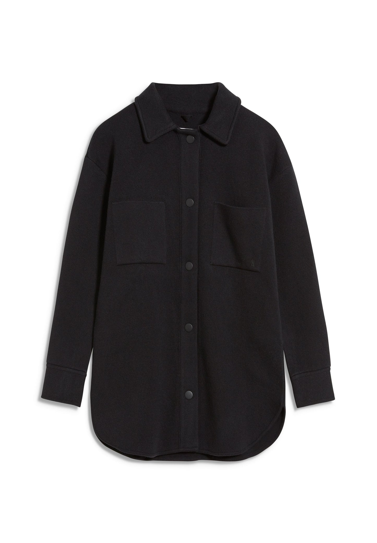Veste molletonnée noire en coton et laine bio - almaraa black