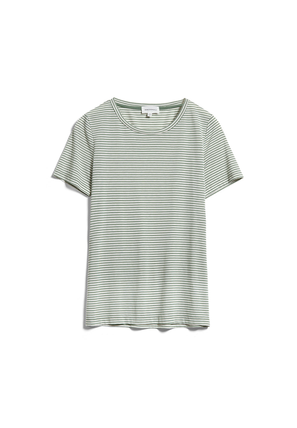 T-shirt à rayures vertes en tencel et coton bio - LIDAA SMALL STRIPES