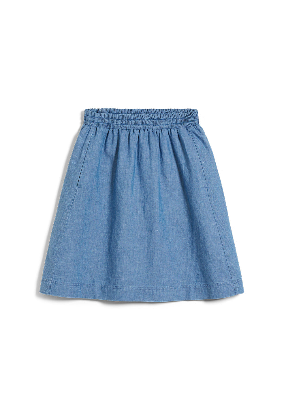Jupe courte bleue en coton bio, tencel et lin - FRIDRIKAA