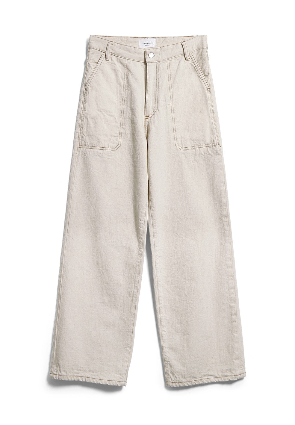 Jean évasé écru en coton bio non teint - NESSAA CR. WORKER UNDYED