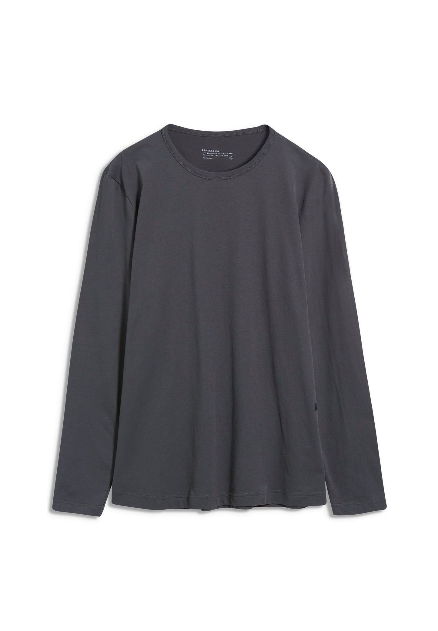 T-shirt gris à manches longues en coton bio - JOHAAN SOFT BRUSHED acid black