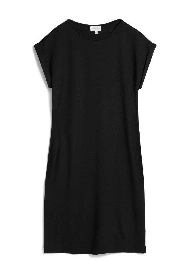 Robe t-shirt noire en coton bio - Hawaa
