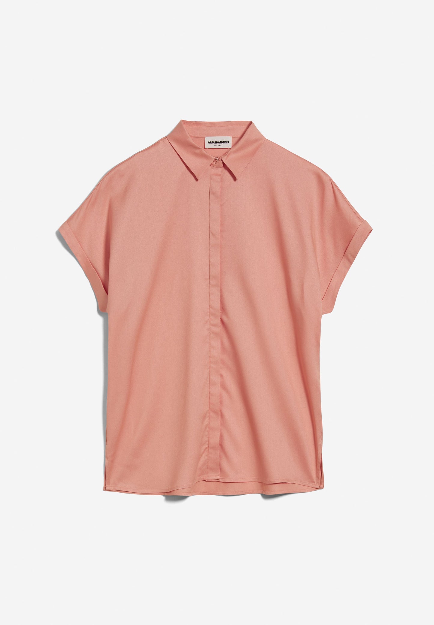 Chemise manches courtes rose en EcoVero - zonjaa peach blossom