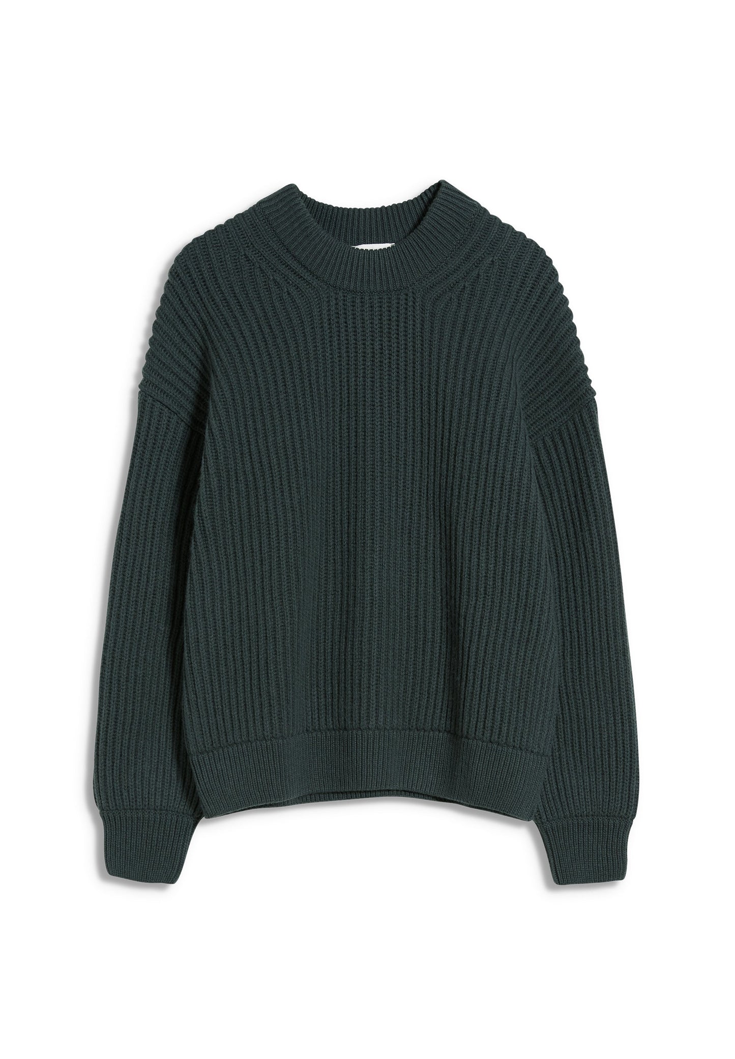 Pull vert foncé maille en laine et coton bio - HILARIAA SOFT vintage green