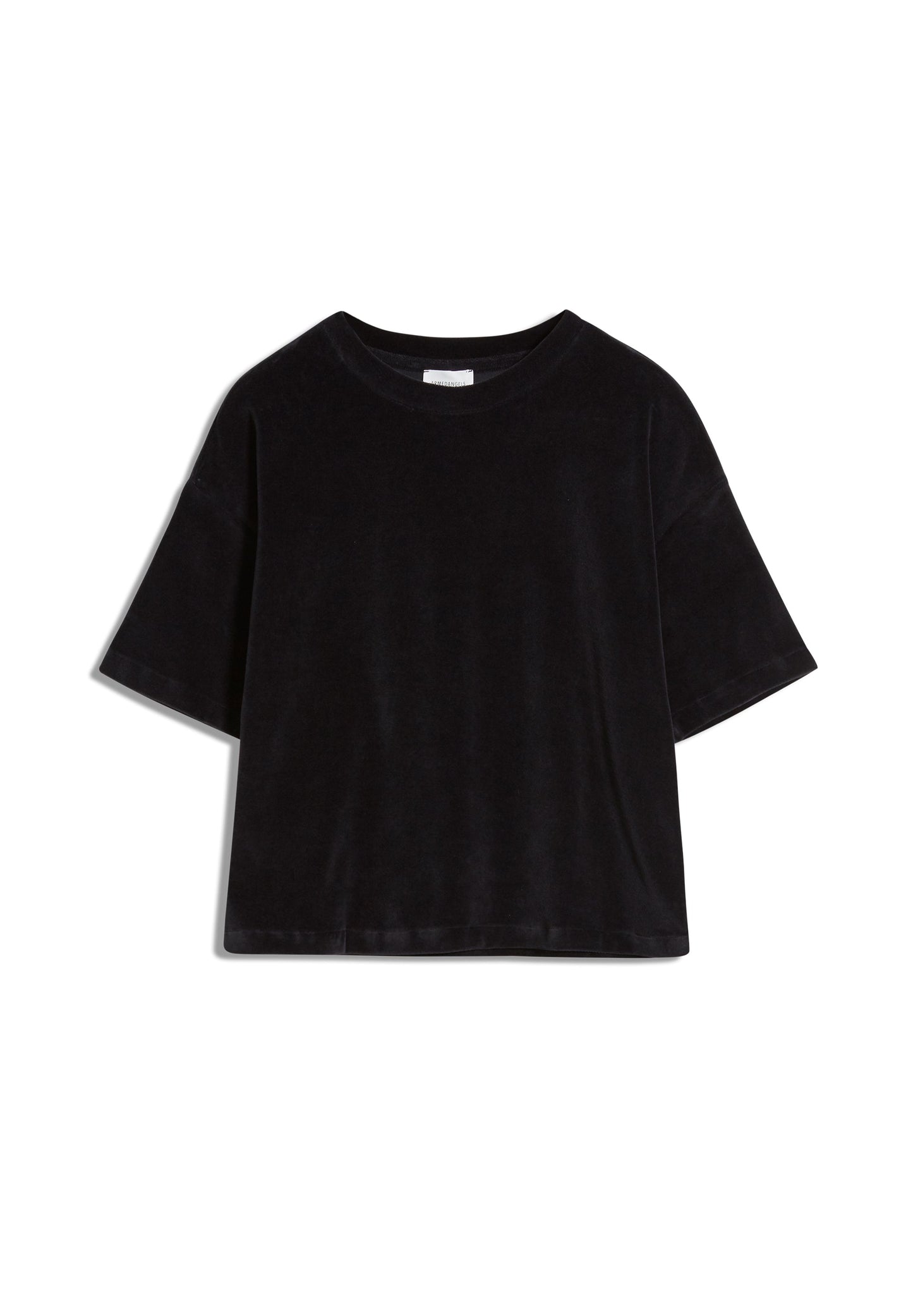 T-shirt noir velours en coton bio - maarli black