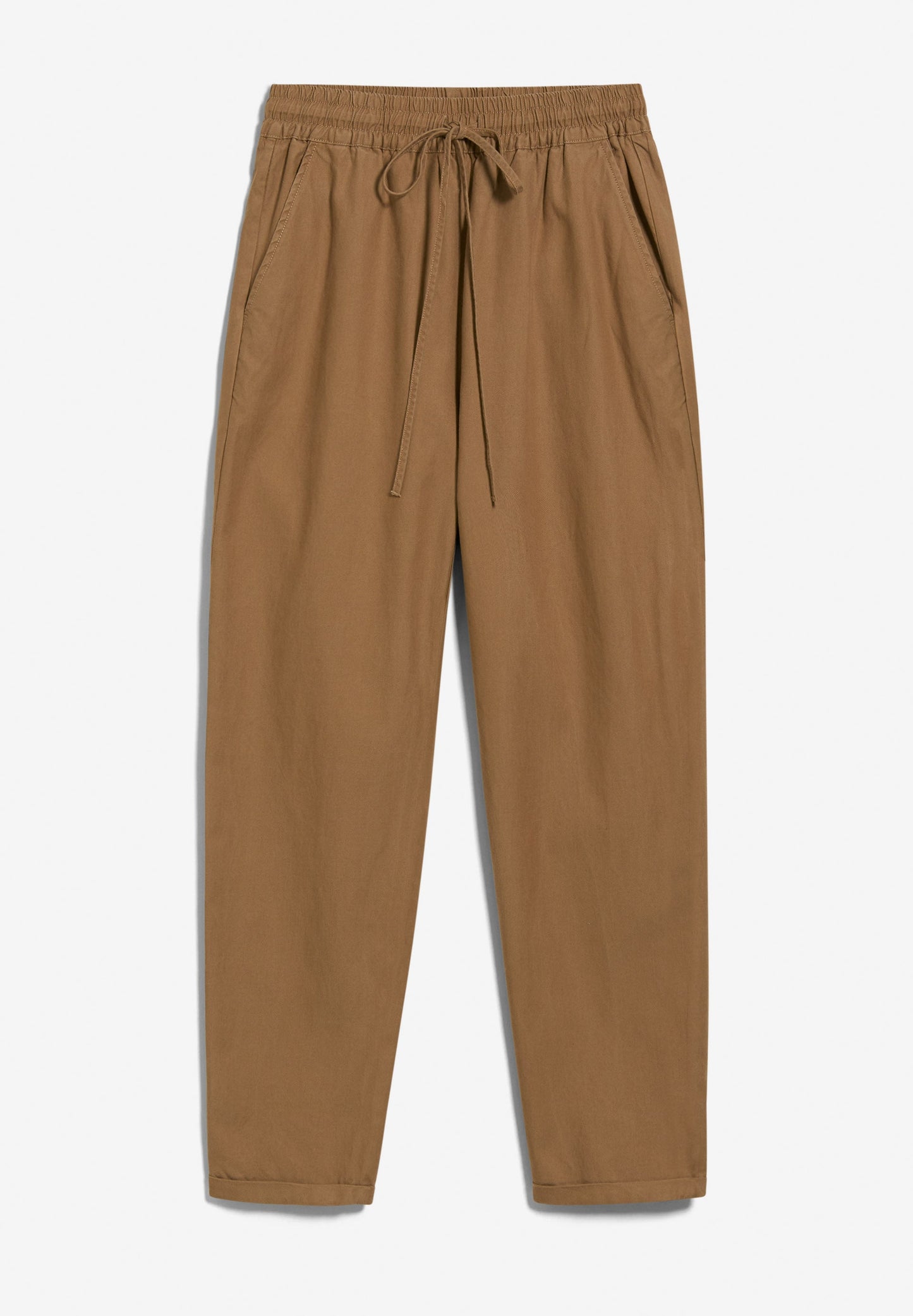 Pantalon droit camel en coton bio - daniaa smoky almond