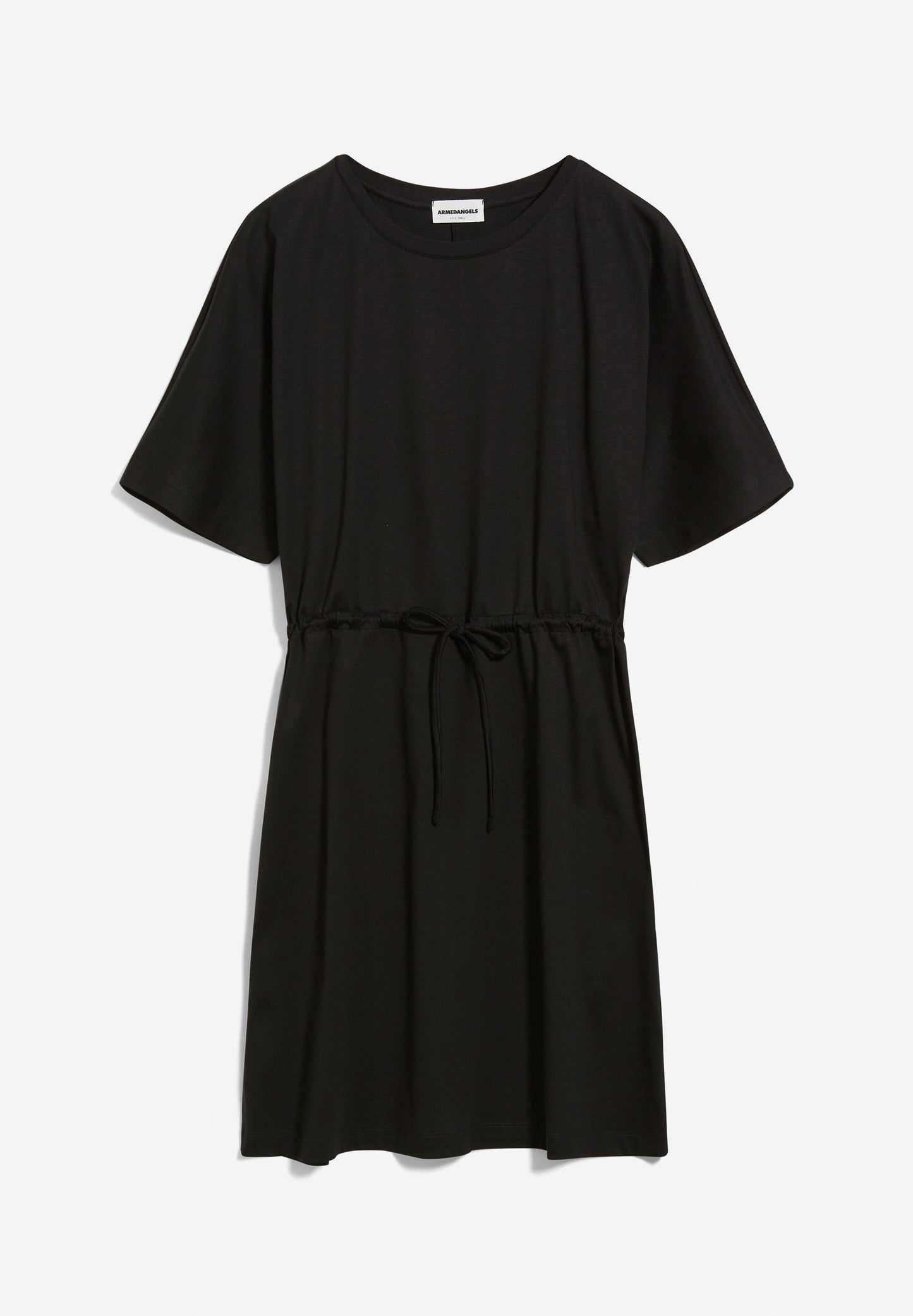 Robe ceinturée noire en coton bio - ceydaa mercerized