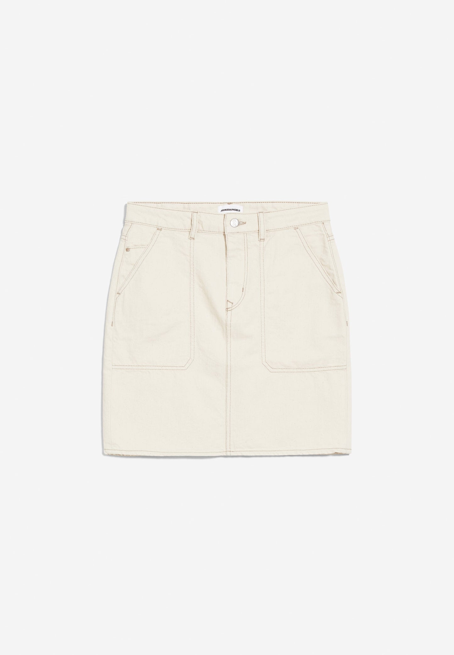 Jupe en jean écrue en coton bio - aavenia undyed