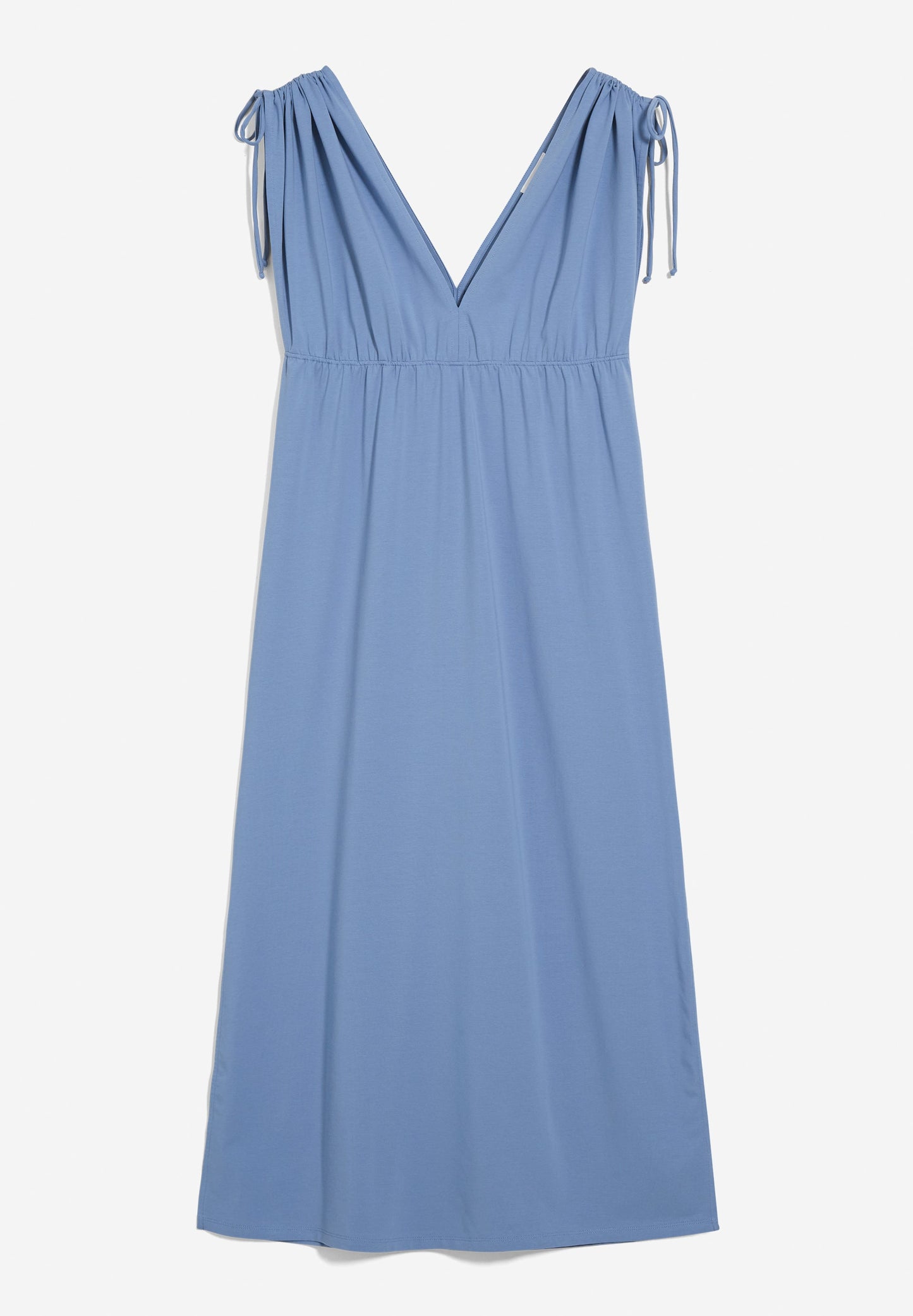 Robe longue bleu ciel en coton bio - haarper sky high
