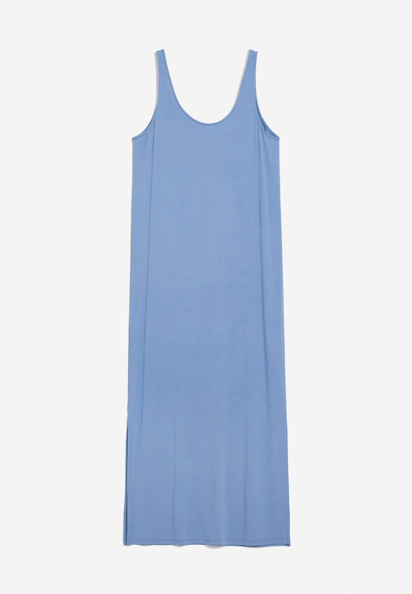 Robe longue bleu ciel en ecovero - claraa solid sky high