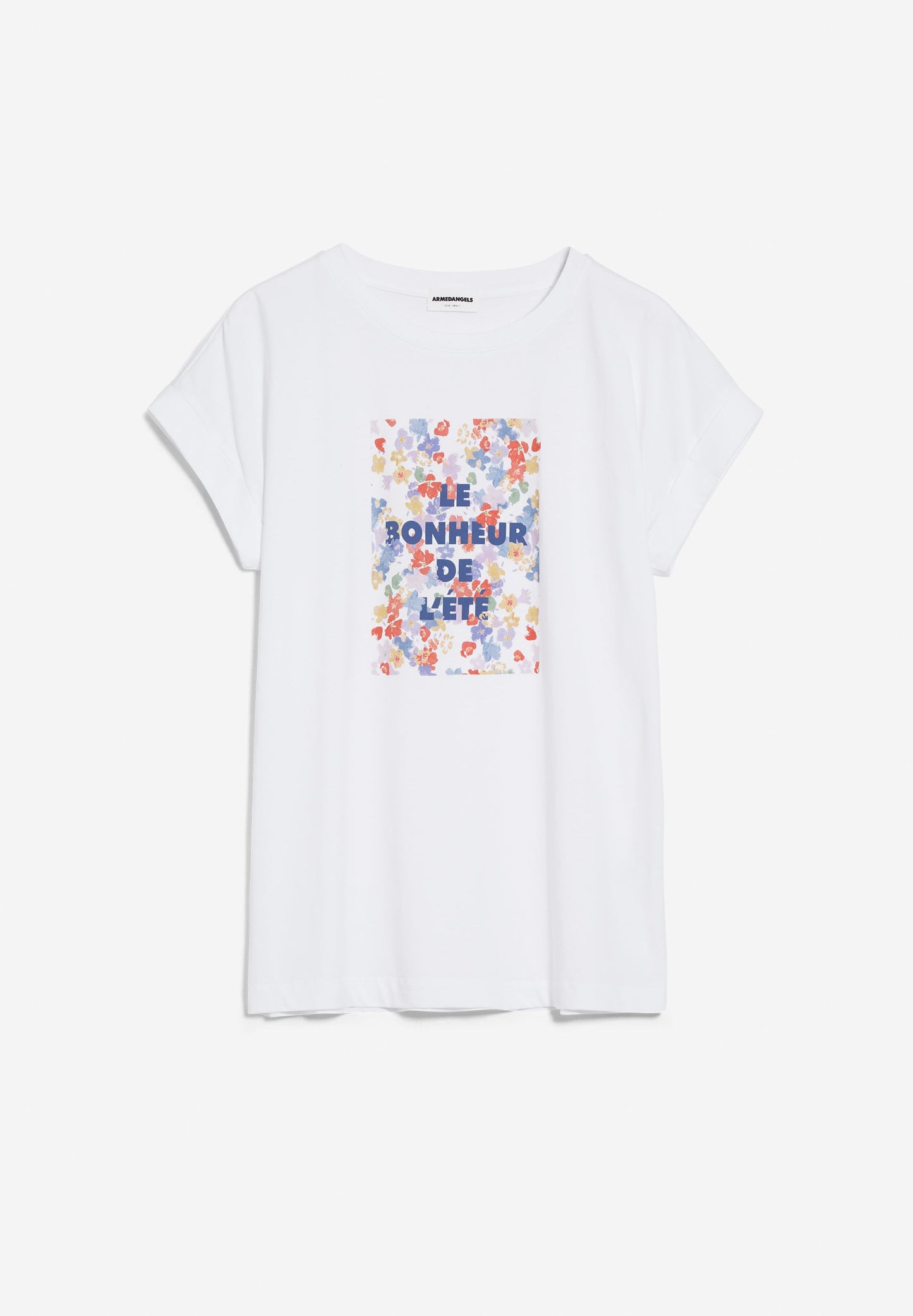 T-shirt blanc à motif floraux - idaa mini floral white